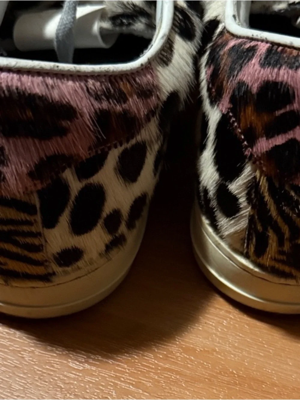 P448 Leopard-Print Low-Top Sneakers in Black, White & Tan - Picture 7 of 16